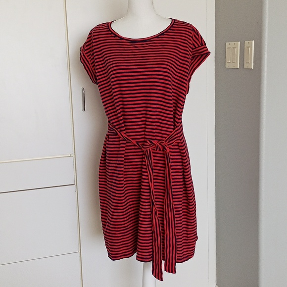 J Crew Navy and red striped tshirt dress size 2X - Picture 3 of 4